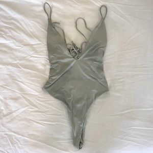 Silver One Piece Swimsuit